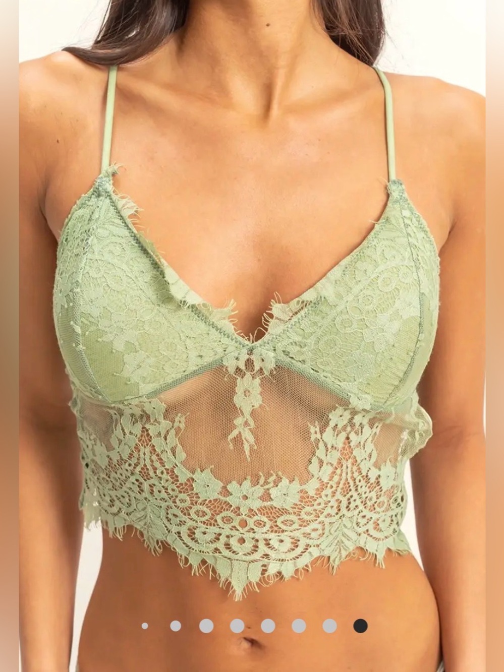 HYFVE Sage Green Sheer Bralette Cami-NWT